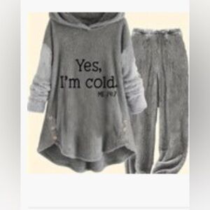 Fluffy soft thick pajamas or lounge set